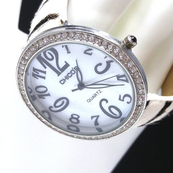 Chico's Animal Print Leather Watch, White Face, Animal Print Band, 9 Inches - Picture 3 of 11